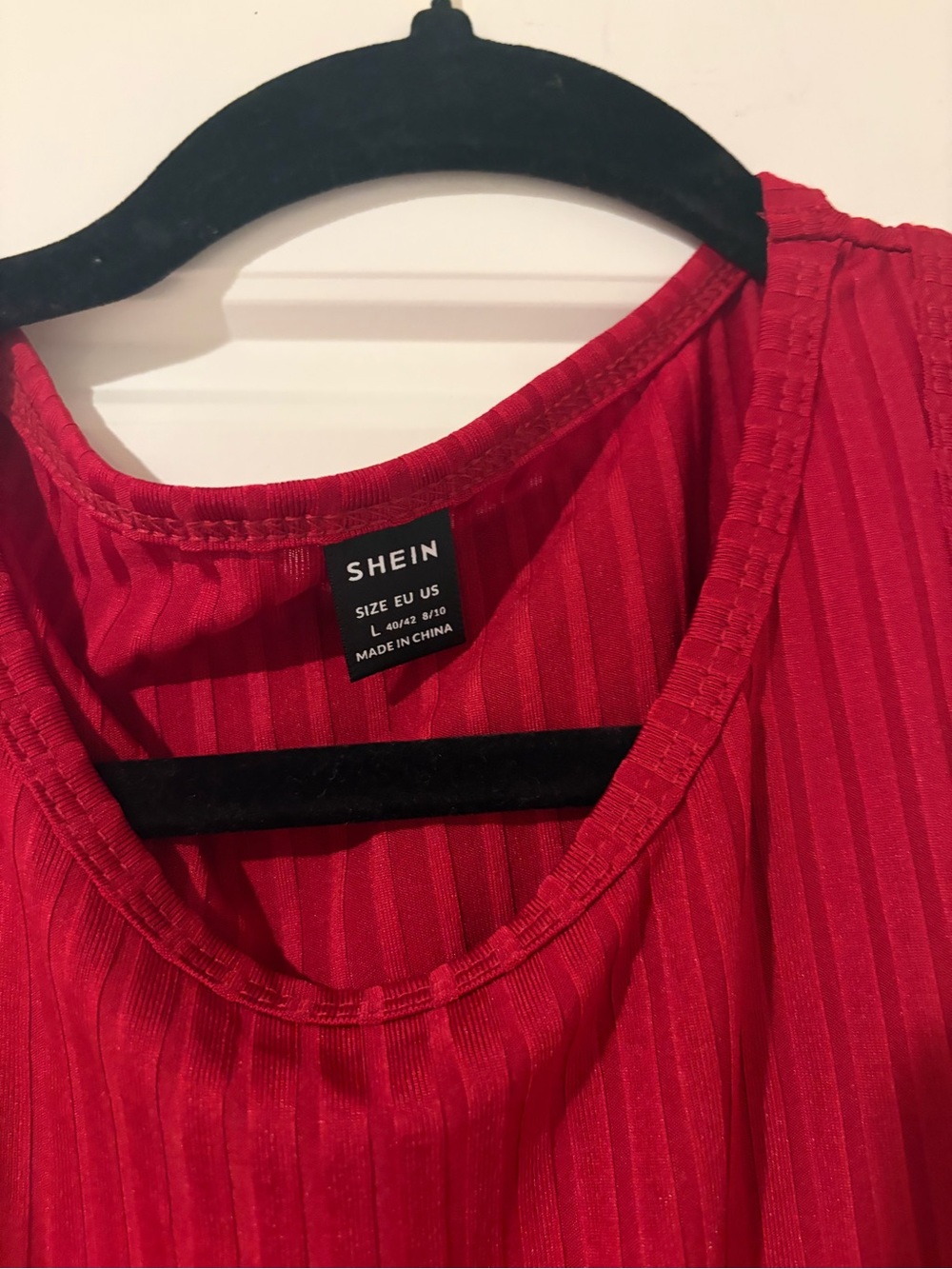 SHEIN Red Ribbed Tank Midi Dress - Picture 4 of 4